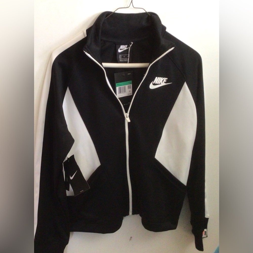 Nike Black and White Bomber Jacket with Classic Design